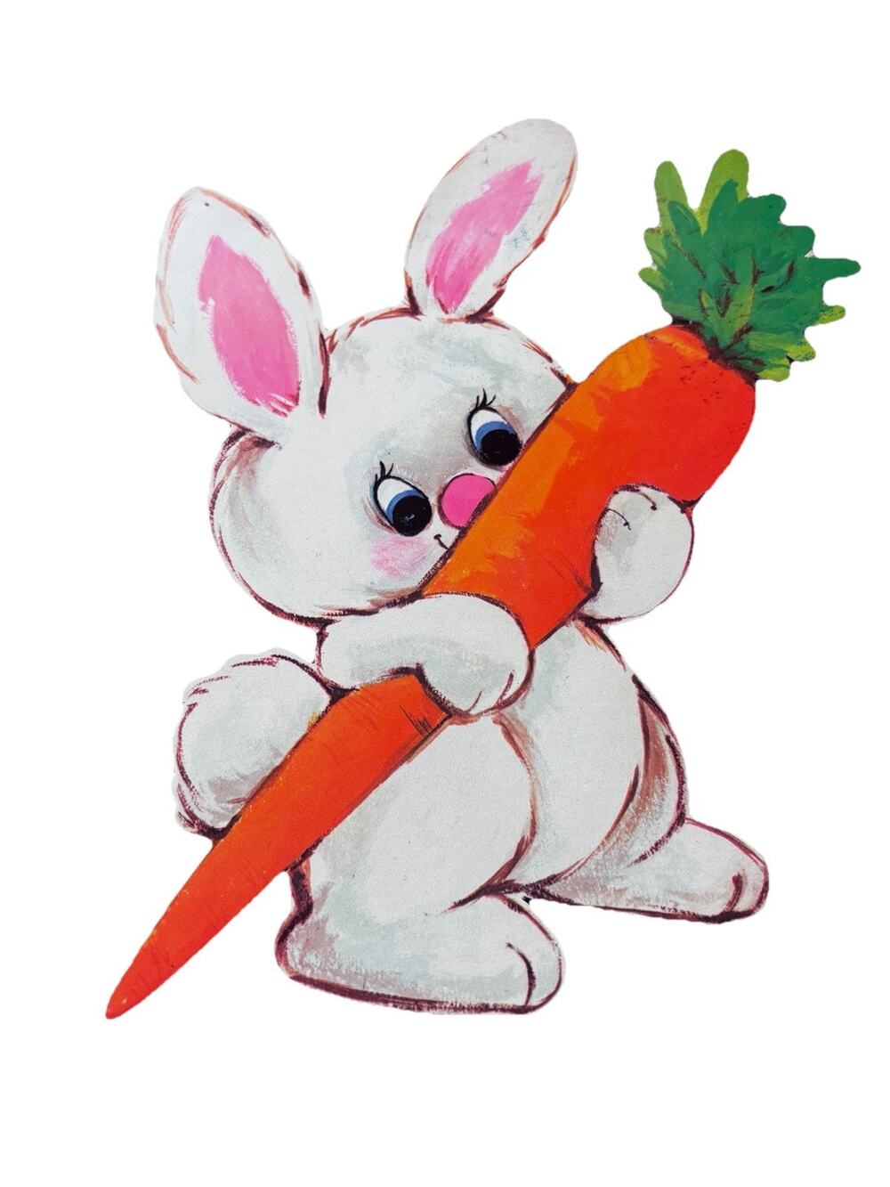 Vintage Holiday Wall Decorations Easter Bunny Rabbit Die Cut Epherema Paper 80's